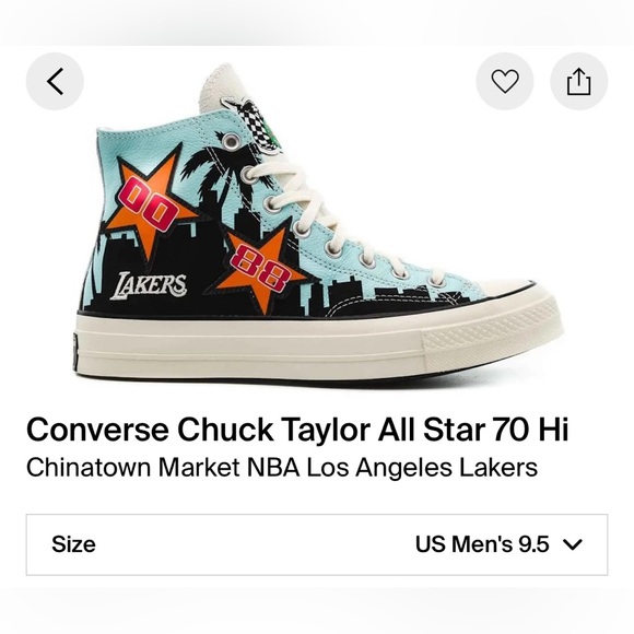 Converse Chuck Taylor All Star 70 Hi - Chinatown Market NBA Los Angeles Lakers - Picture 2 of 9